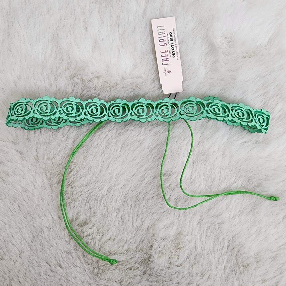 Peyote Bird Floral Lace Green Choker Necklace Adjustable NEW